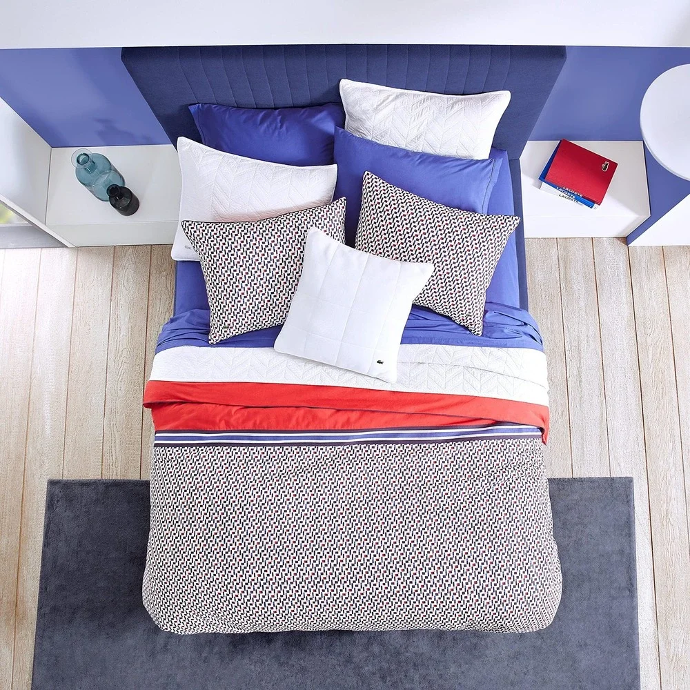 Lacoste Comforter Set Twin/Twin XL Red New Grove Geometric 2000000835